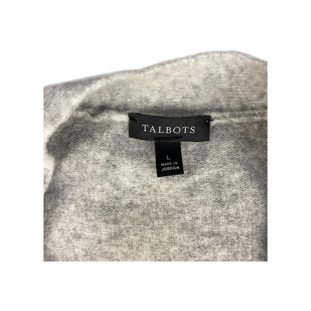 Talbots Light Gray Button-Front Long Cardigan - Picture 2 of 6